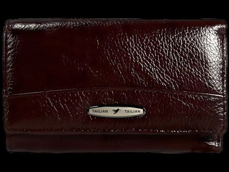 Жіночий шкіряний гаманець з кнопковою застібкою та монетницею, колір крімсон