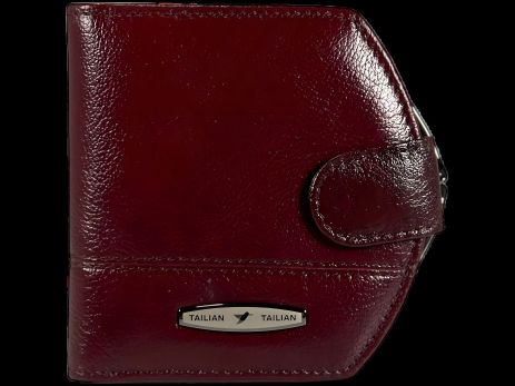 Стильный кошелек из элегантной кожи, цвет кримсон, с кнопочной застежкой