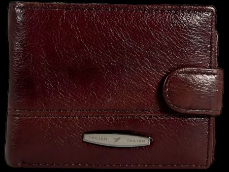 Чоловічий гаманець кольору крімсон із трьома відділеннями для купюр
