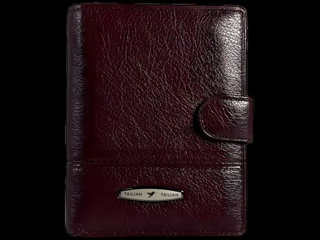 Кожаный кошелек для мужчин цвета кромесон с застежкой на кнопке Кожаный кошелек для мужчин цвета кромесон с застежкой на кнопке