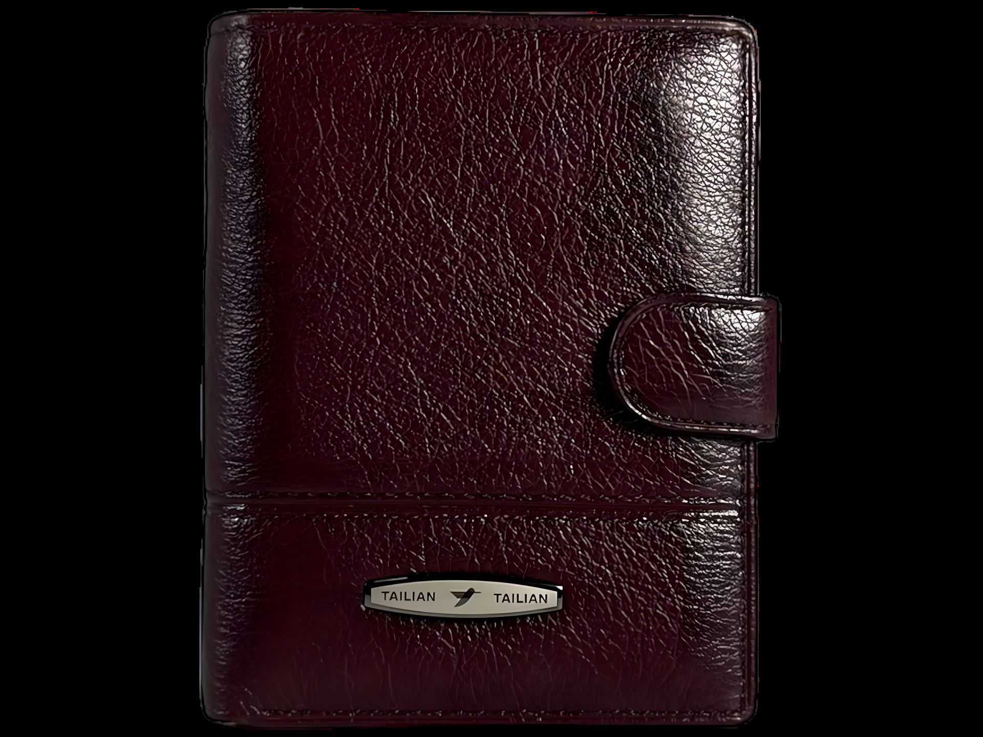 Шкіряний гаманець для чоловіків кольору крімсон з застібкою на кнопці Шкіряний гаманець для чоловіків кольору крімсон з застібкою на кнопці