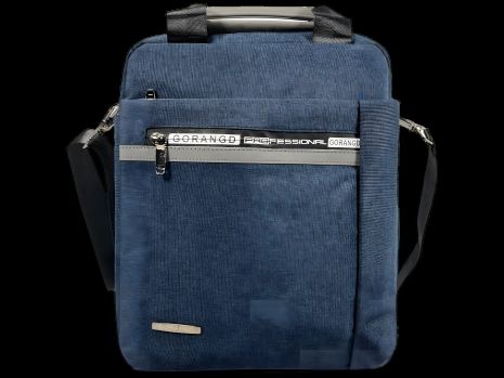 Сумка через плече на три відділення синього кольору