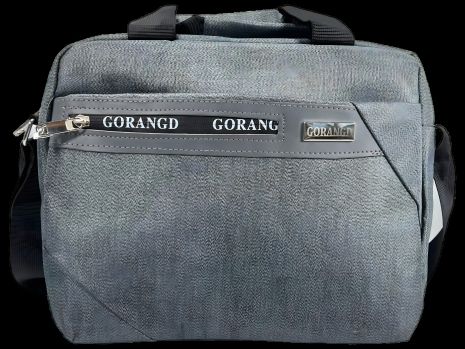 Большая мужская сумка через плечо на три отделения, 8 л, серая