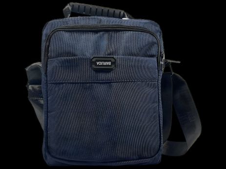 Практична текстильна сумка на три відділення через плече, синя Практична текстильна сумка на три відділення через плече, синя