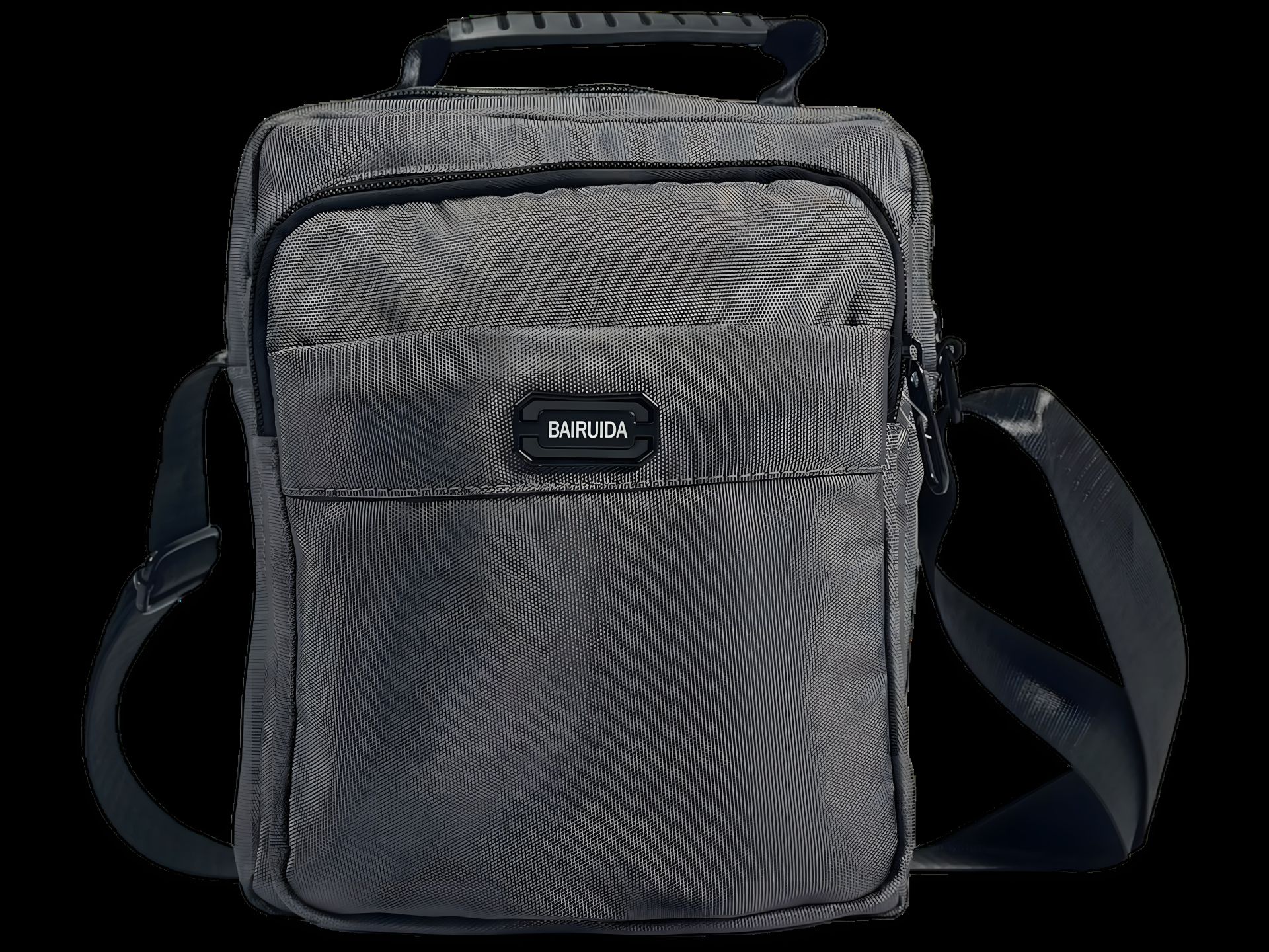 Сучасна сіра сумка через плече з застібкою, 5 л, 3 відділення Сучасна сіра сумка через плече з застібкою, 5 л, 3 відділення