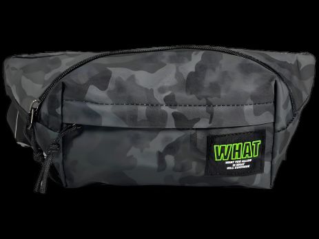 Черно-серая сумка-бананка с двумя отделениями