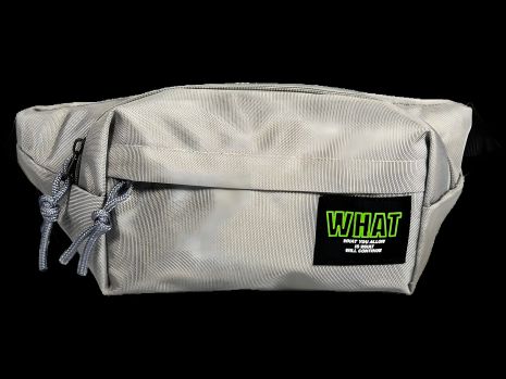 Серая сумка-бананка с двумя отделениями