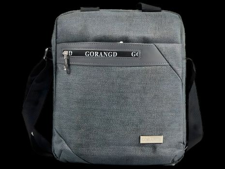 Сіра сумка через плече на чотири відділення виготовлена з якісного текстилю