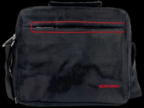 Удобная многофункциональная сумка через плечо с тремя отделениями, черная с красным