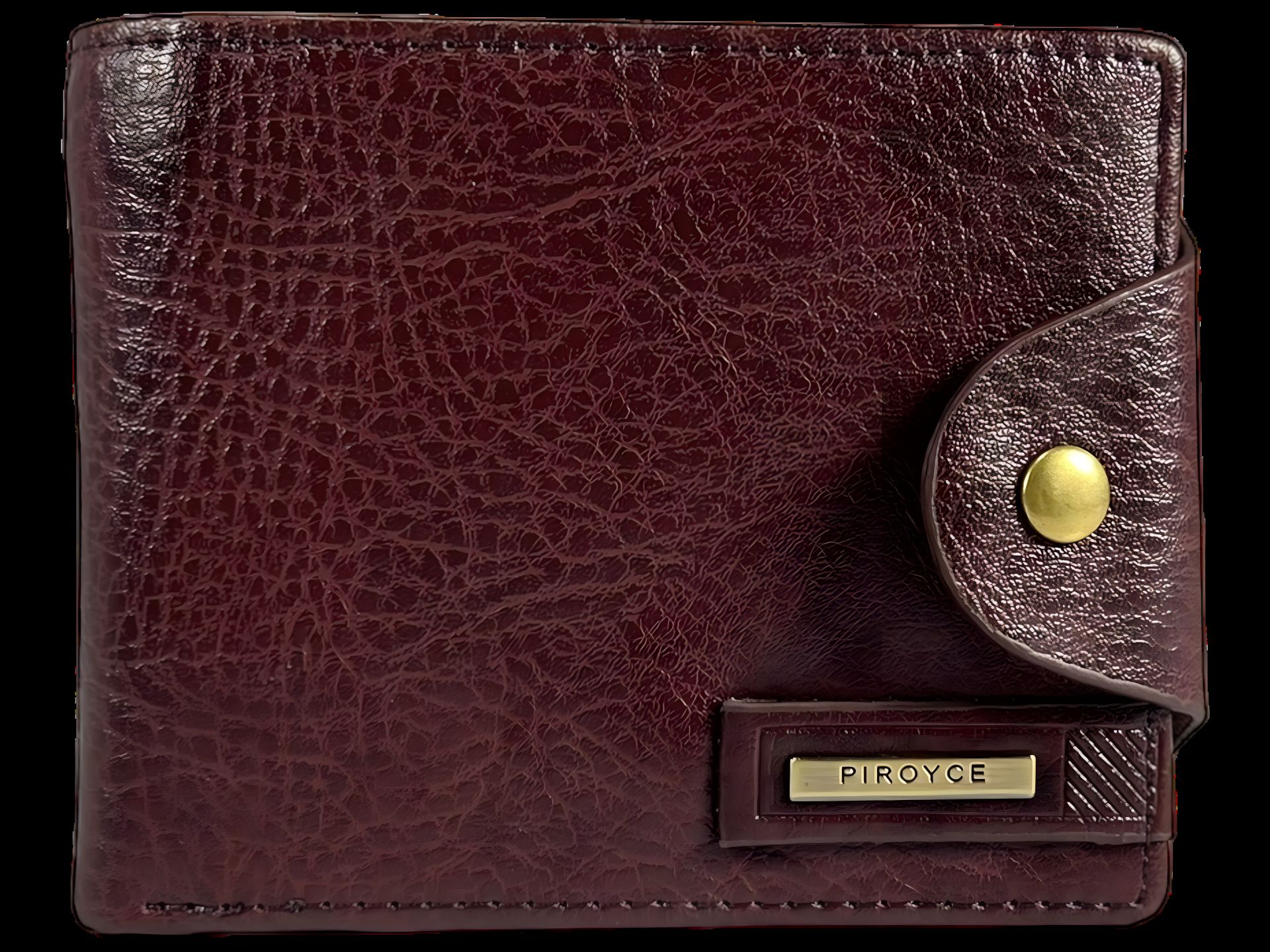 Мужской кошелек с монетницей и застежкой на кнопке, коричневый Мужской кошелек с монетницей и застежкой на кнопке, коричневый