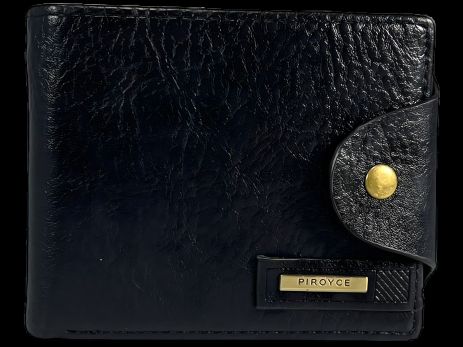 Черный мужской кошелек из искусственной кожи Черный мужской кошелек из искусственной кожи