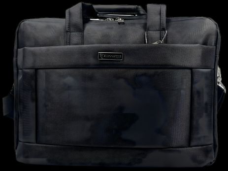 Стильная черная сумка для ноутбука с тремя отделениями