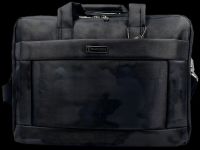 Стильная черная сумка для ноутбука с тремя отделениями