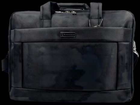 Стильная черная сумка для ноутбука с тремя отделениями