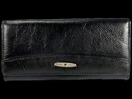 Современный женский кошелек, черный, с кнопочной застежкой