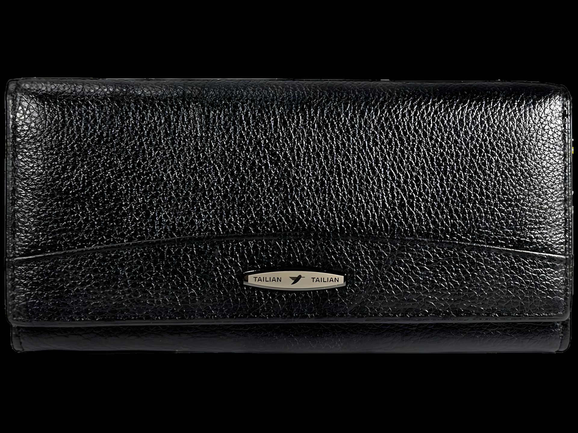 Черный кожаный женский кошелек с застежкой и монетницей Черный кожаный женский кошелек с застежкой и монетницей