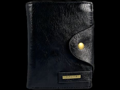 Чорний чоловічий гаманець з високоякісної екошкіри