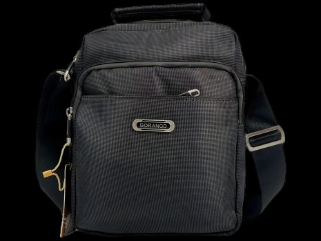 Сумка для чоловіків через плече, чотири відділення, чорна