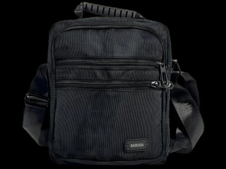 Міцна текстильна сумка через плече з чотирма відділеннями, 5 л, чорна