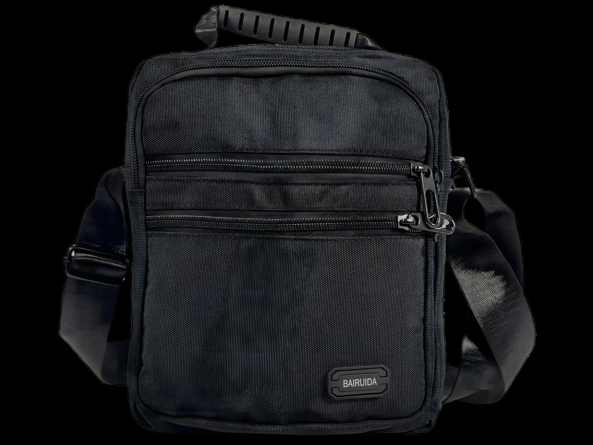 Міцна текстильна сумка через плече з чотирма відділеннями, 5 л, чорна Міцна текстильна сумка через плече з чотирма відділеннями, 5 л, чорна