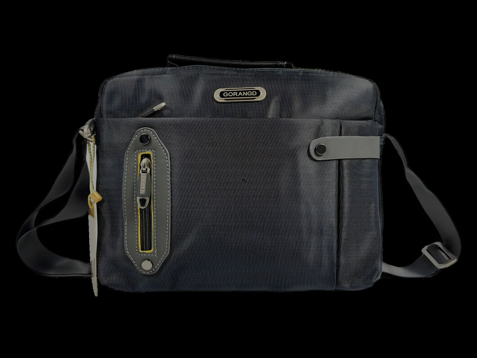 Чорна текстильна сумка через плече на чотири відділення з застібкою на блискавці Чорна текстильна сумка через плече на чотири відділення з застібкою на блискавці