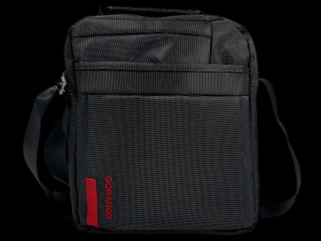 Сумка через плечо, 3 отделения, карман для планшета, черная