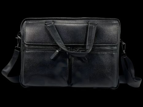 Чёрная сумка для ноутбука на пять отделений с молнией