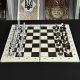 Шахматы из камня с текстурой белого мрамора 47×23,5×2см классический набор для игры