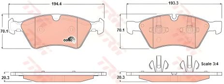 Комплект тормозных дисковых колодок MERCEDES-BENZ M-CLASS, TRW (GDB1642) Комплект тормозных дисковых колодок MERCEDES-BENZ M-CLASS, TRW (GDB1642)