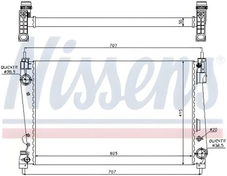 Радіатор двигунового охолодження для FIAT PUNTO, LANCIA DELTA, NISSENS (61916)