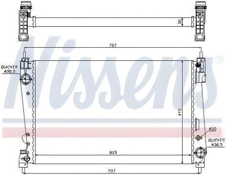 Радіатор двигунового охолодження для FIAT PUNTO, LANCIA DELTA, NISSENS (61916)