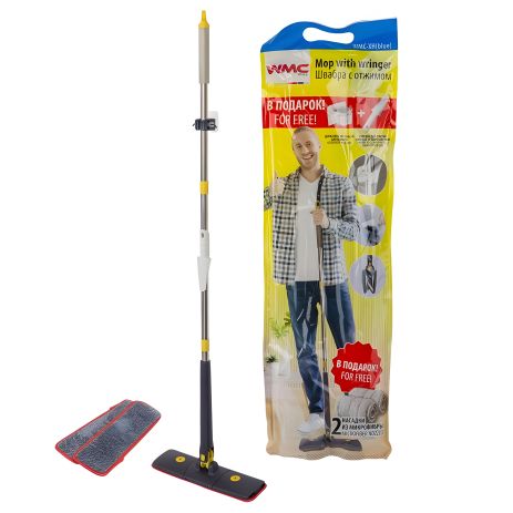 Швабра з віджимним механізмом "метелик" + 2 насадки з мікрофібри від WMC TOOLS WT-XH (blue)