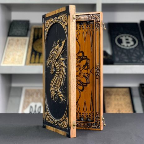 Нарди дерев'яні ручної роботи Дракон 46×23см Нарди дерев'яні ручної роботи Дракон 46×23см