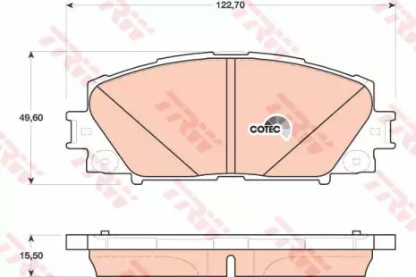 Комплект гальмівних колодок, дискове гальмо TOYOTA PRIUS, TRW (GDB4173)