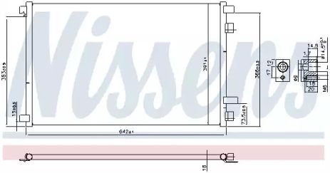 Радіатор, конденсор кондиціонера RENAULT MEGANE, NISSENS (94626)