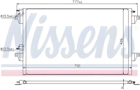 Радіатор кондиціонера для RENAULT MEGANE, NISSENS (940153)