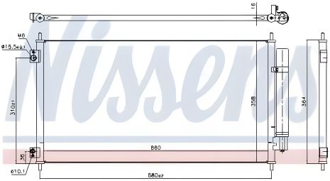 Радиатор, конденсор кондиционера HONDA CROSSTOUR, NISSENS (941152)