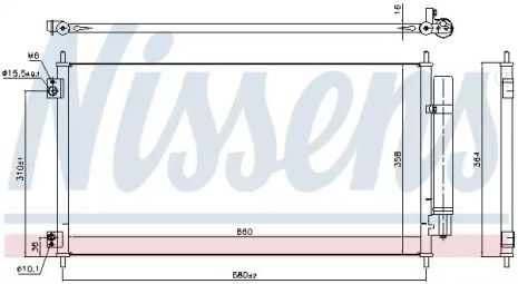 Радиатор, конденсор кондиционера HONDA CROSSTOUR, NISSENS (941152)