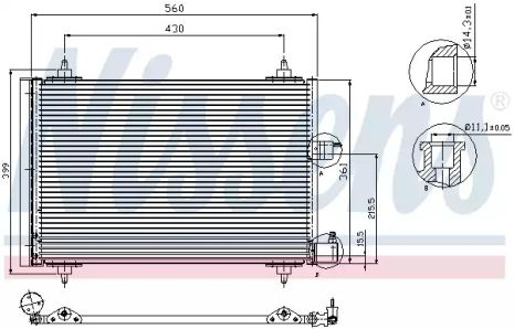 Радиатор, конденсор кондиционера PEUGEOT PARTNER, CITROËN XSARA, NISSENS (94542)