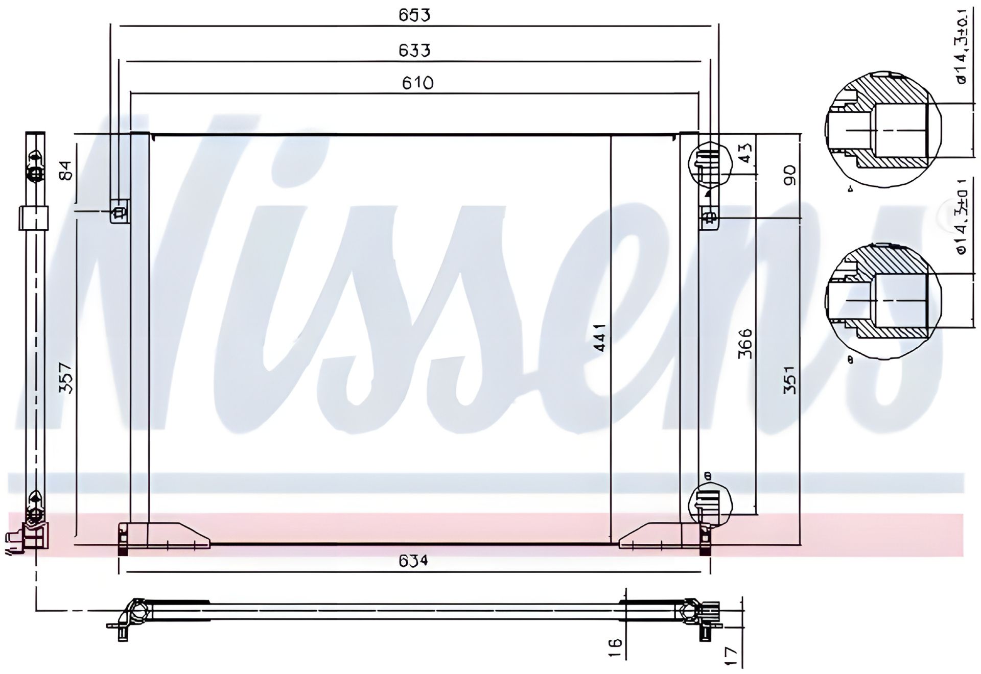 Конденсор кондиціонера радіатор NISSAN PRIMASTAR, OPEL VIVARO, NISSENS (94671) Конденсор кондиціонера радіатор NISSAN PRIMASTAR, OPEL VIVARO, NISSENS (94671)