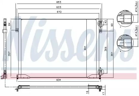 Радиатор, конденсор кондиционера NISSAN PRIMASTAR, OPEL VIVARO, NISSENS (94671)