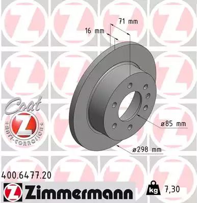 Диск гальмівний MERCEDES-BENZ SPRINTER, VW CRAFTER, ZIMMERMANN (400647720)