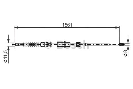 Ручний гальмівний трос VW TOURAN, BOSCH (1987477942) Ручний гальмівний трос VW TOURAN, BOSCH (1987477942)