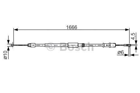 Трос ручника MERCEDES-BENZ SPRINTER, VW CRAFTER, BOSCH (1987482032)