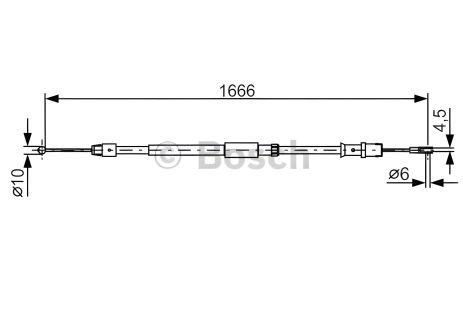 Трос ручника MERCEDES-BENZ SPRINTER, VW CRAFTER, BOSCH (1987482032)