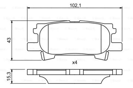 Набір гальмівних колодок, диск гальма Lexus RX, Bosch (0986494224)