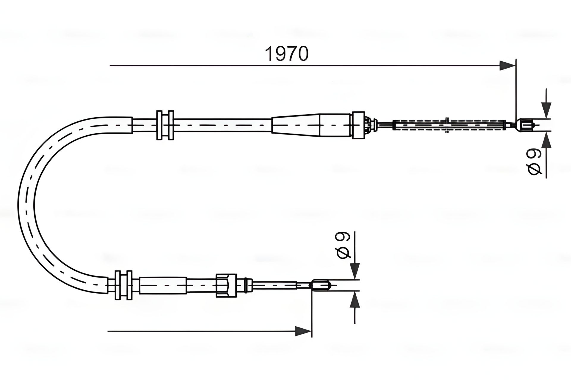 Трос для ручного тормоза RENAULT KANGOO, BOSCH (1987482253) Трос для ручного тормоза RENAULT KANGOO, BOSCH (1987482253)