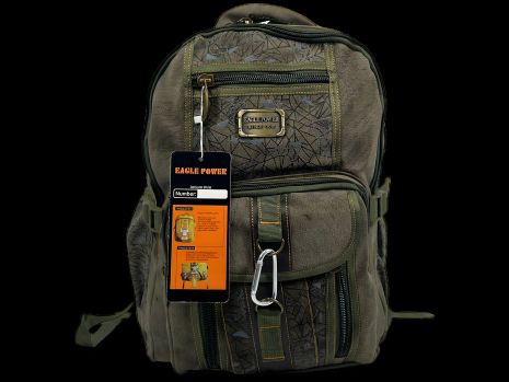 Брезентовий міський рюкзак, колір хакі, 25 л, 5 відділів з боковими кишенями