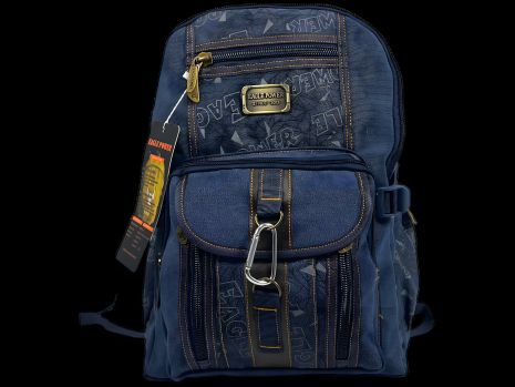 Брезентовый городской рюкзак, крепкий, 25 л, одно основное отделение, фронтальные карманы, синий