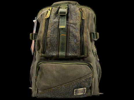 Брезентовий міський рюкзак, колір хакі, 25 л, 4 відділення з боковими кишенями